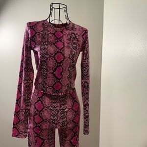 Neon Fuchsia Two Piece Legging Set